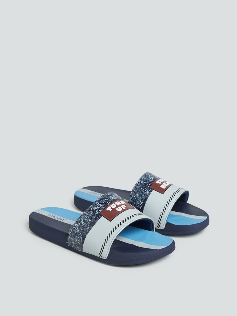 SOLEPLAY Blue Printed Pool Slides